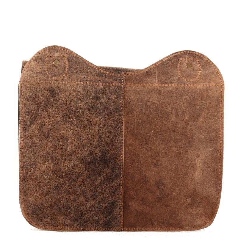 Leconi Umhängetasche Schultertasche Freizeittasche Büffelleder klein vintage braun LE3061 Online Shopping