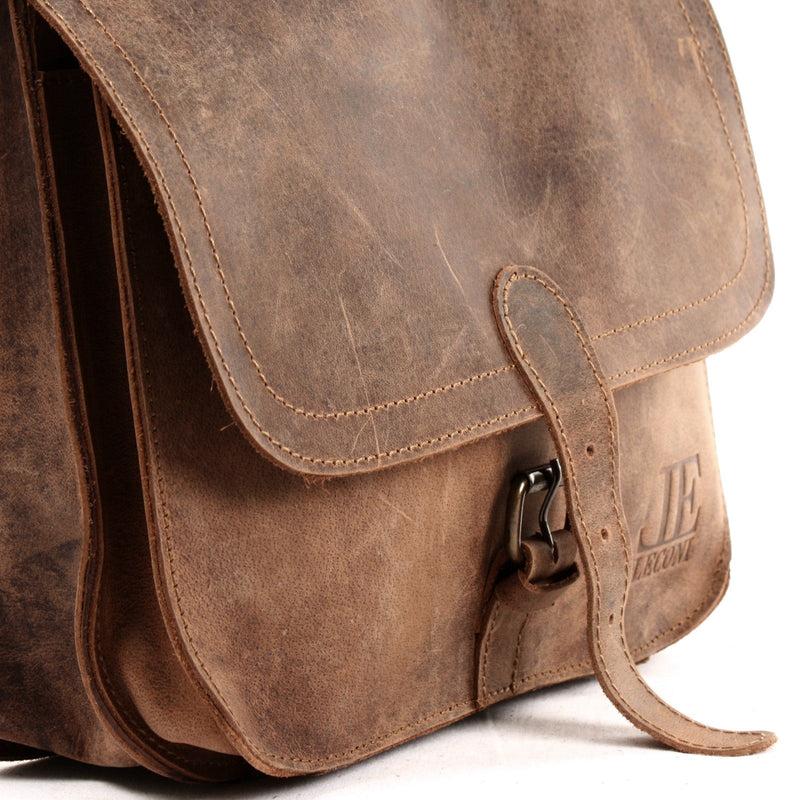 Leconi Umhängetasche Schultertasche Freizeittasche Büffelleder klein vintage braun LE3061 Online Shopping