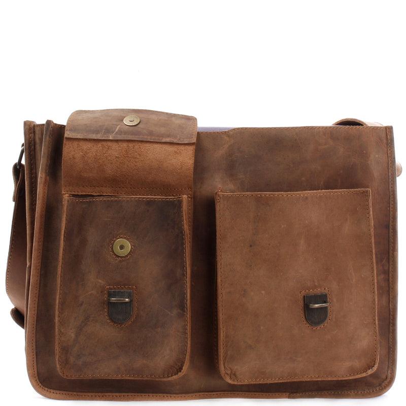 Leconi große Aktentasche Lehrertasche Businesstasche Leder vintage braun LE3030 Preisnachlass