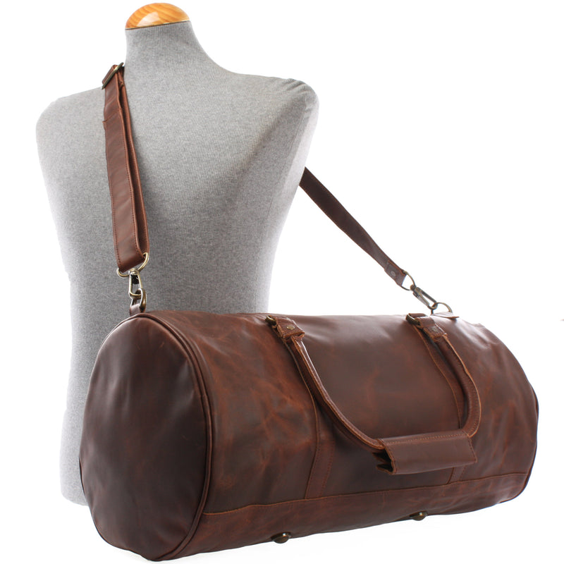 Leconi Weekender Reisetasche Sporttasche vintage Leder braun LE2004 Weihnachtsangebot