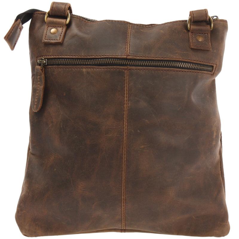Leconi Umhängetasche Schultertasche Damen Herren Used Look Leder schlamm LE3011 Valentinstagsangebot