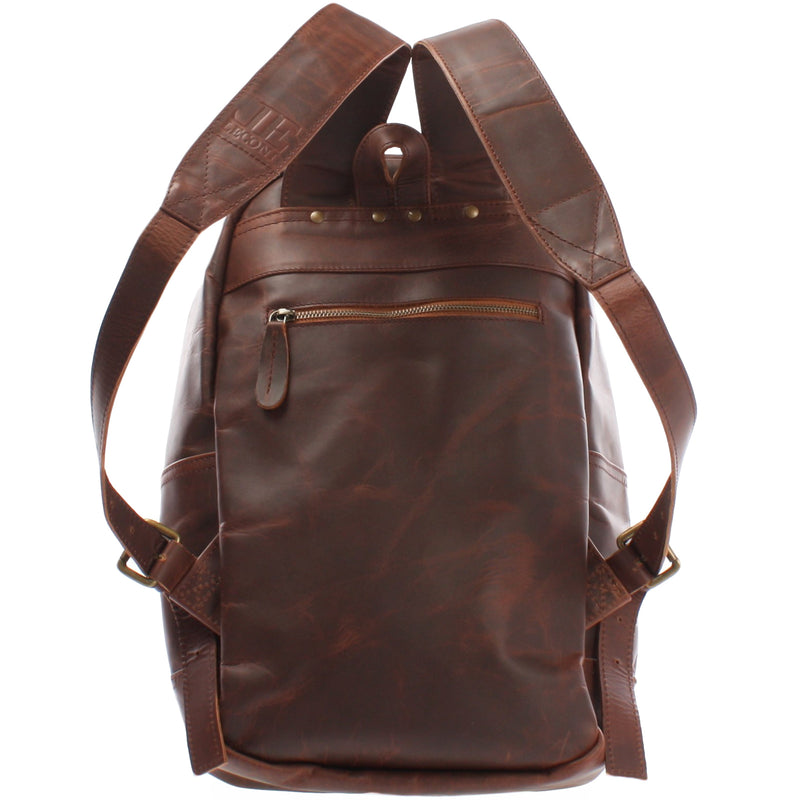 Leconi Rucksack Lederrucksack Freizeitrucksack Damen Herren Leder braun LE1009 Jubiläumsangebot
