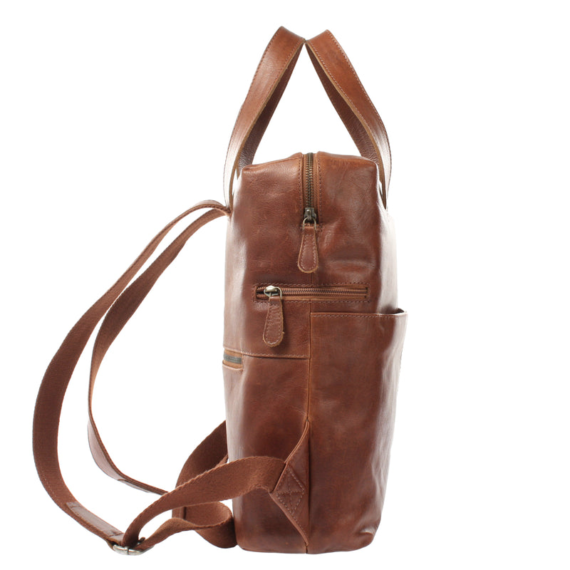 Leconi Rucksack Lederrucksack Freizeitrucksack Damen Herren Leder braun LE1023 Zeitlich begrenztes Angebot