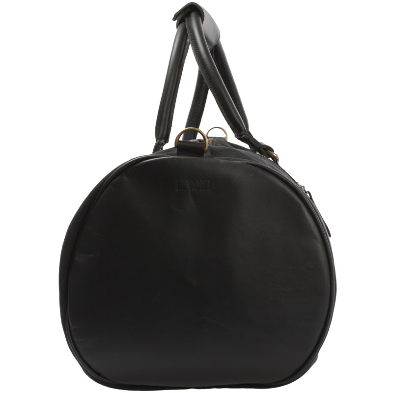 Leconi Weekender Reisetasche Sporttasche vintage Leder Canvas schwarz LE2004 Exklusive Angebote