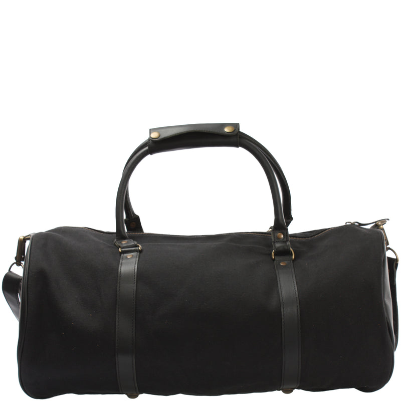 Leconi Weekender Reisetasche Sporttasche vintage Leder Canvas schwarz LE2004 Exklusive Angebote