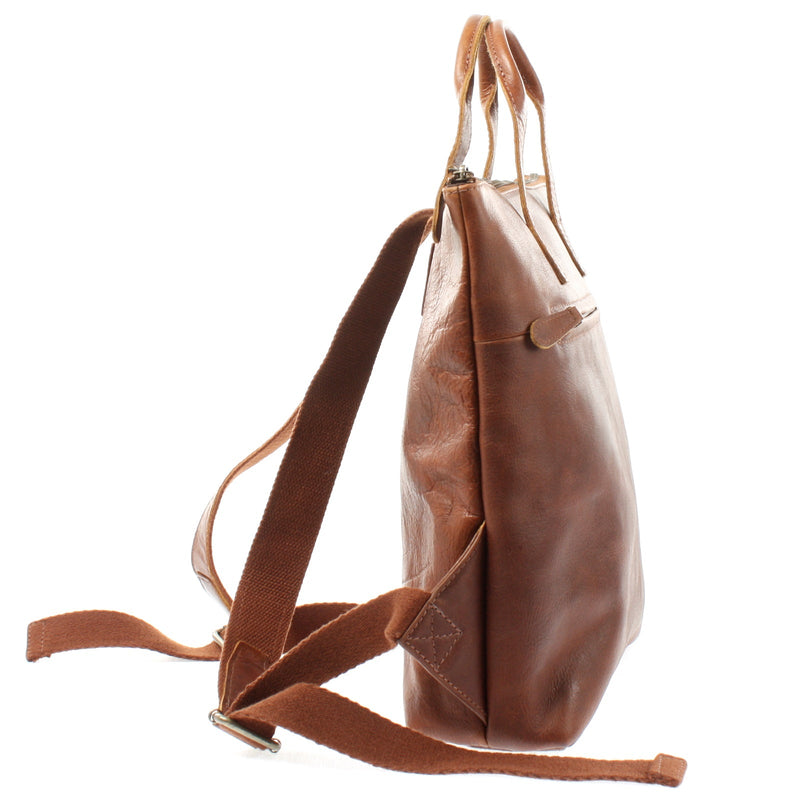 Leconi Rucksack Lederrucksack Freizeitrucksack Damen Herren Leder braun LE1031 Saisonale Angebote