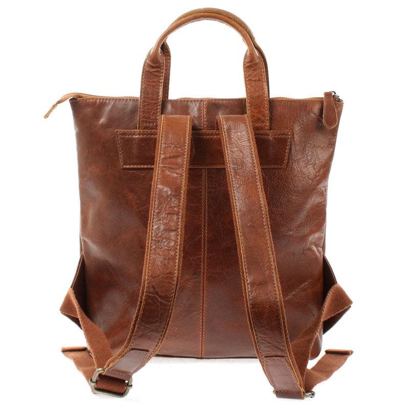 Leconi Rucksack Lederrucksack Freizeitrucksack Damen Herren Leder braun LE1031 Saisonale Angebote