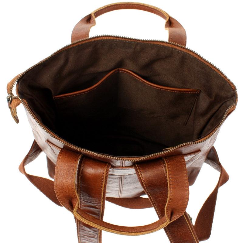 Leconi Rucksack Lederrucksack Freizeitrucksack Damen Herren Leder braun LE1031 Saisonale Angebote