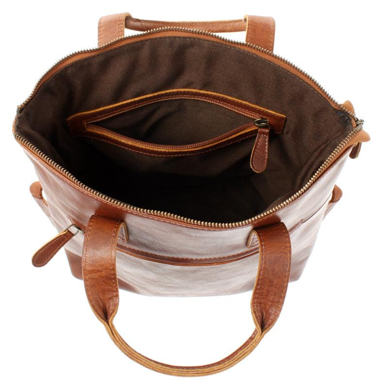 Leconi Rucksack Lederrucksack Freizeitrucksack Damen Herren Leder braun LE1031 Saisonale Angebote