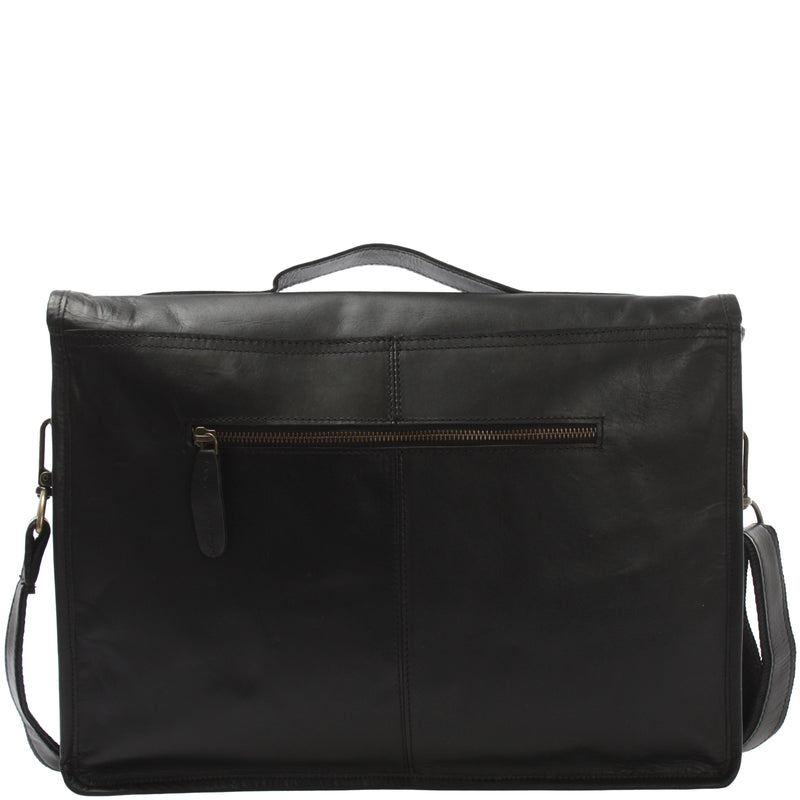 Leconi Aktentasche Businesstasche Messenger Bag Vintage Leder schwarz LE3009 Tägliche Deals