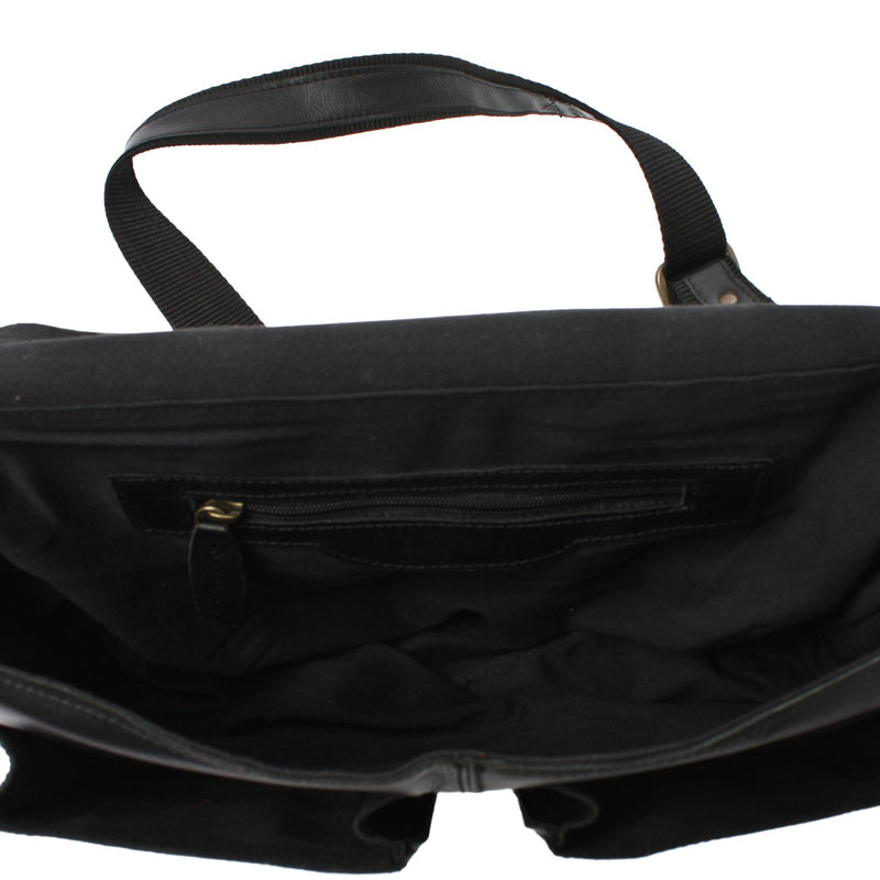 Leconi Aktentasche Businesstasche Messenger Bag Vintage Leder schwarz LE3009 Tägliche Deals