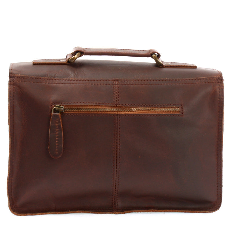 Leconi kleine Umhängetasche Schultertasche Damen Herren Leder braun LE3023 Sonderangebote