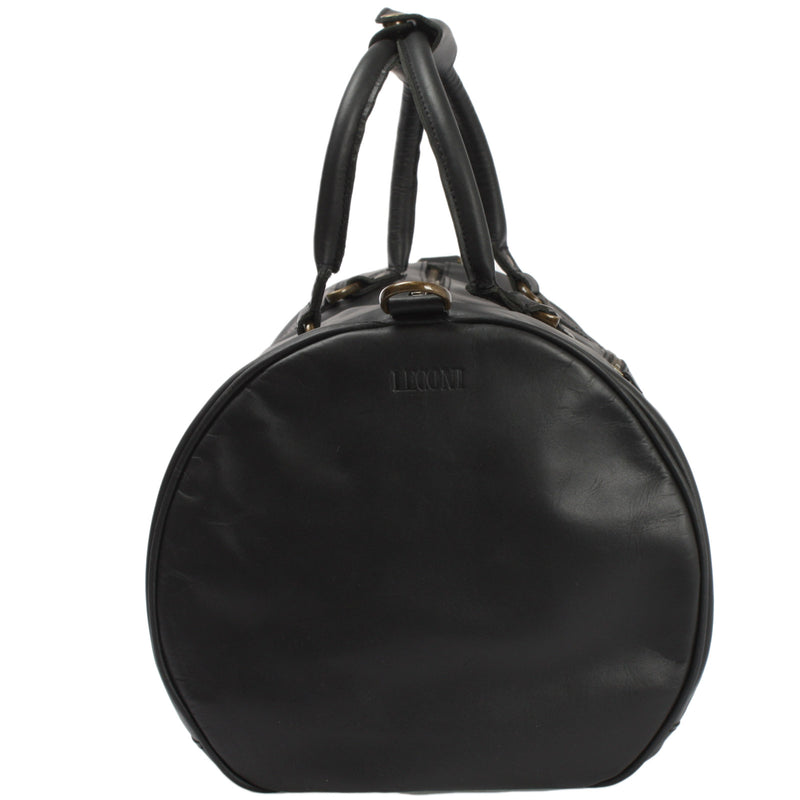 Leconi Weekender Reisetasche Sporttasche vintage Leder schwarz LE2004 Riesige Ersparnisse