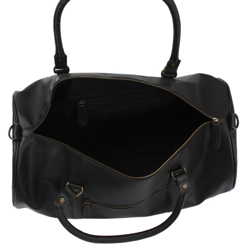 Leconi Weekender Reisetasche Sporttasche vintage Leder schwarz LE2004 Riesige Ersparnisse