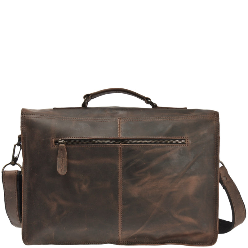 Leconi Aktentasche Businesstasche Messenger Bag Vintage Leder schlamm LE3008 VIP-Rabatte