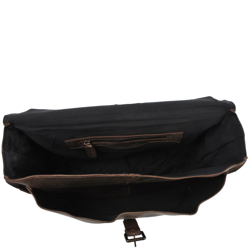 Leconi Aktentasche Businesstasche Messenger Bag Vintage Leder schlamm LE3008 VIP-Rabatte