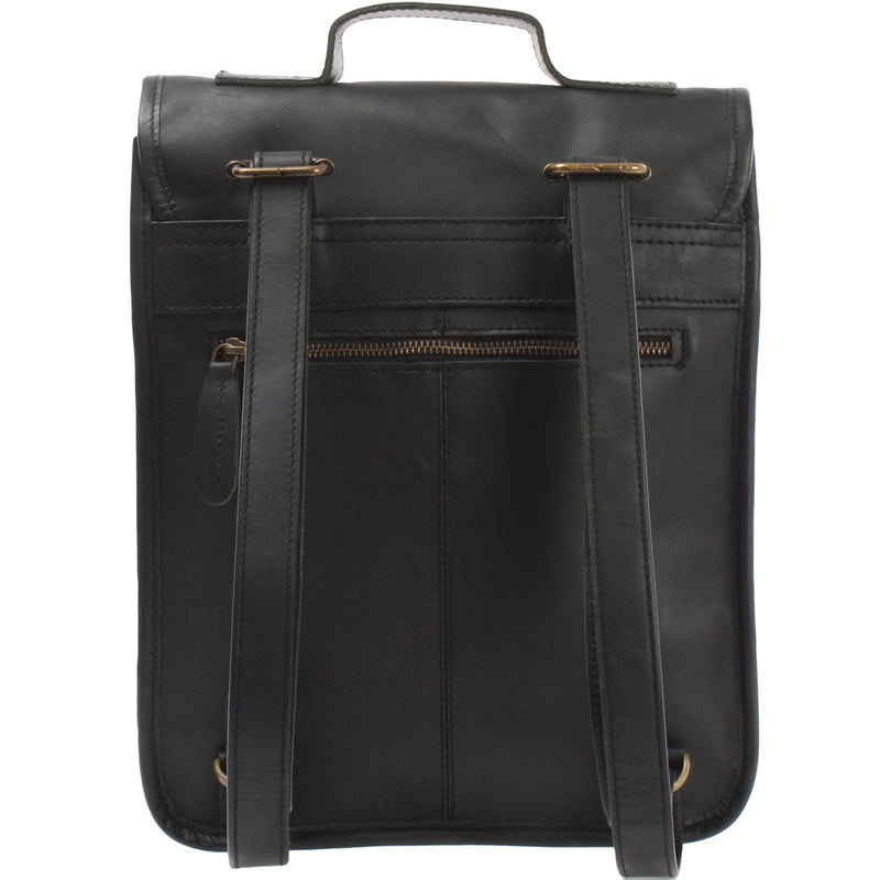 Leconi Freizeitrucksack Lederrucksack Cityrucksack Leder schwarz LE1030 Tiefpreis