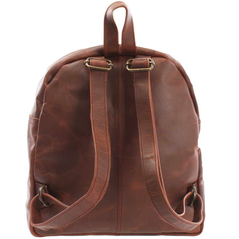 Leconi kleiner Rucksack Freizeitrucksack Lederrucksack Leder braun LE1011 Wochenangebot