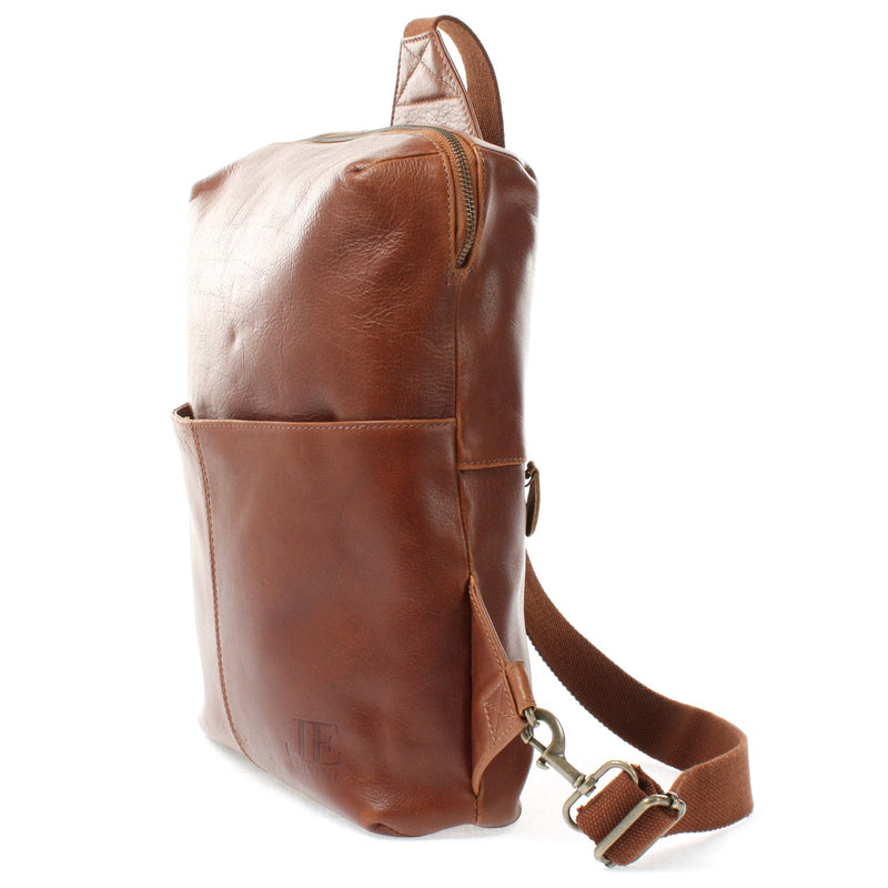Leconi Crossbag Bodybag Lederrucksack Freizeit Rucksack Damen Herren Leder braun LE1029 Begrenzte Freigabe