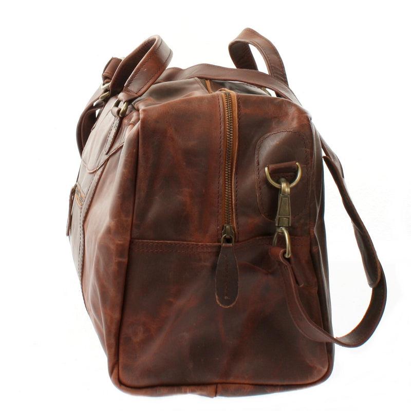 Leconi kleine Reisetasche Weekender Handgepäck Leder braun LE2009 JETZT KAUFEN