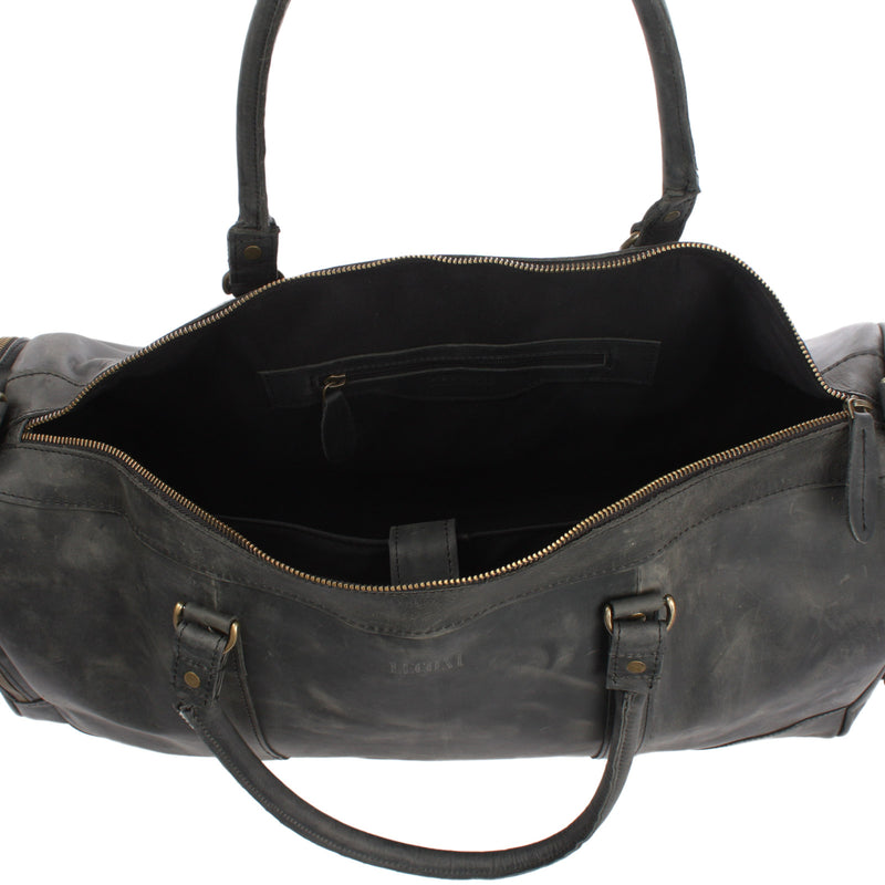 Leconi Reisetasche Weekender Sporttasche Ledertasche Damen Herren Leder grau LE2017 Neueste Stile