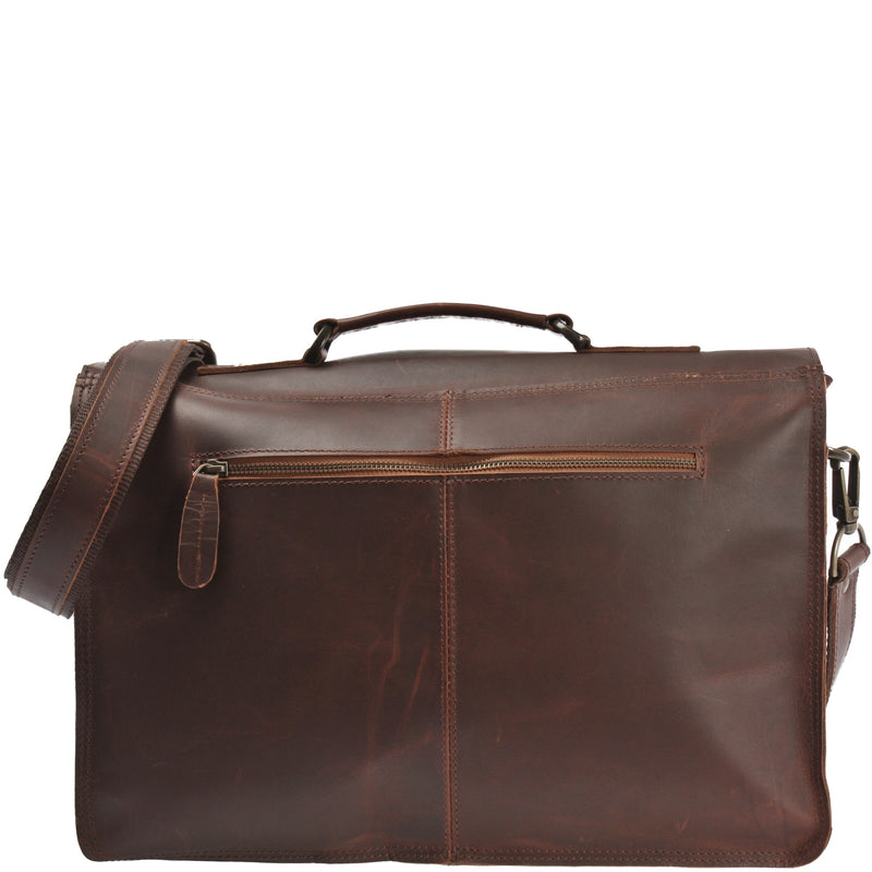 Leconi Aktentasche Businesstasche Messenger Bag Vintage Leder braun LE3008 Zeitbegrenzte Promotion