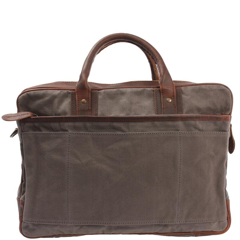 Leconi Aktentasche Handgepäck Trolleytasche Canvas Leder grau LE3066 Bis zu 50% Rabatt