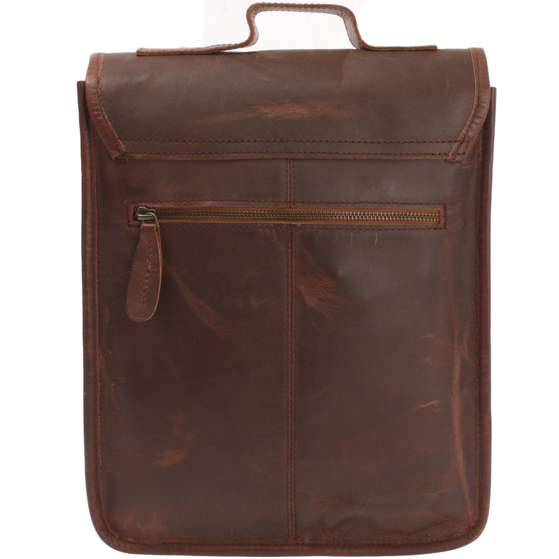 Leconi B-Ware Umhängetasche Freizeittasche Herren Damen Hochformat Leder braun LE3052 Bis zu 60% Rabatt