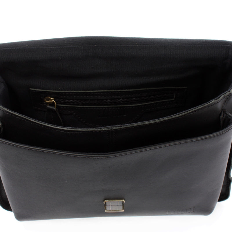 Leconi kleine Arbeitstasche Ledertasche Umhängetasche Leder schwarz LE3023 Bis zu 65% Rabatt