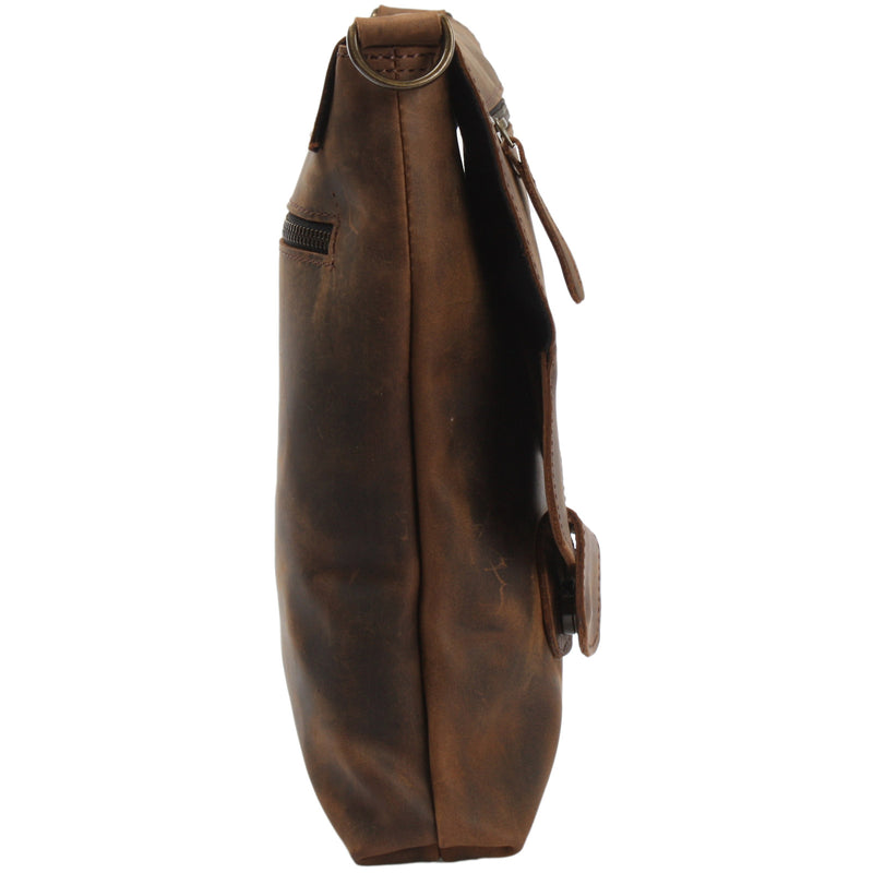 Leconi Umhängetasche Ledertasche Schultertasche Leder schlamm LE3027 Nur für heute