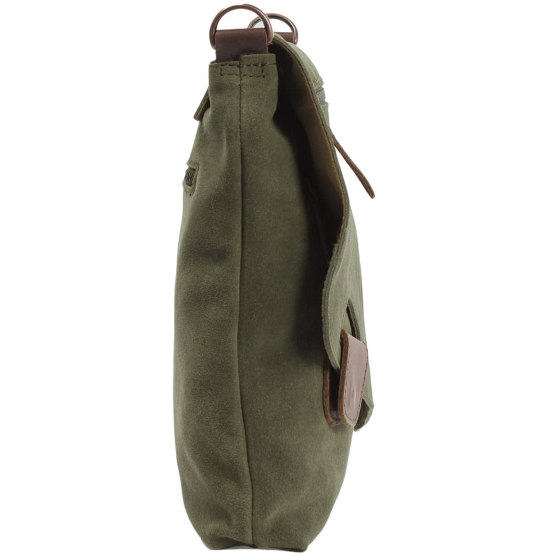 Leconi Umhängetasche Ledertasche Damen Schultertasche Wildleder grün LE3027 Vierteljährliche Förderung