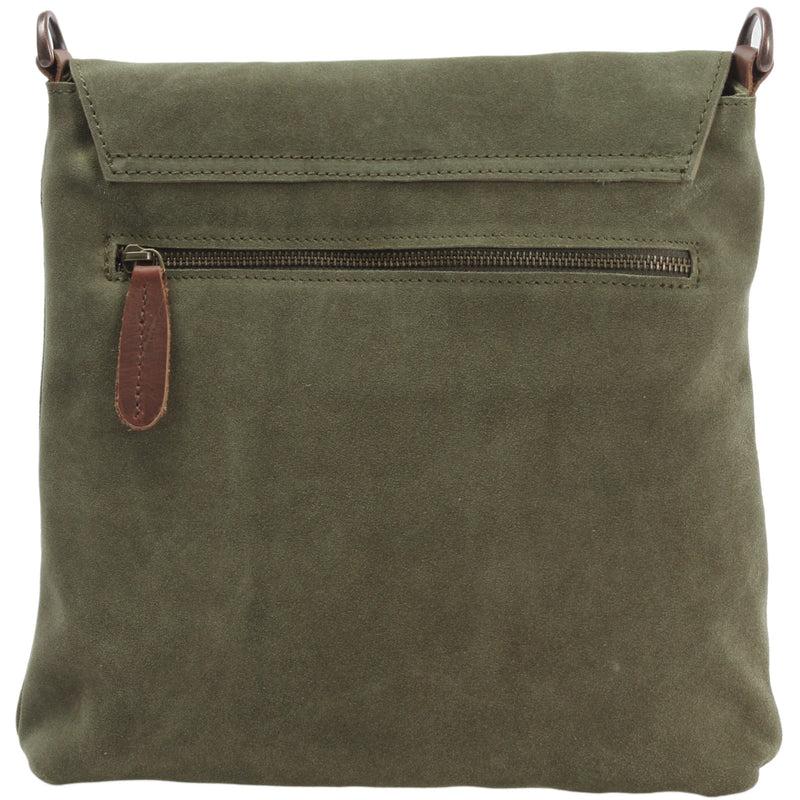 Leconi Umhängetasche Ledertasche Damen Schultertasche Wildleder grün LE3027 Vierteljährliche Förderung