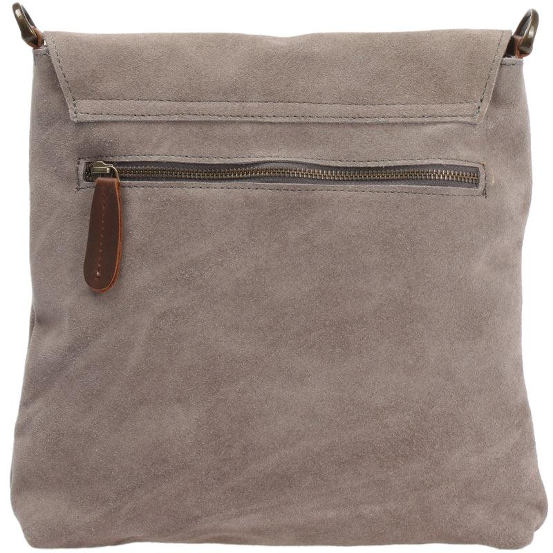 Leconi Umhängetasche Ledertasche Damen Schultertasche Wildleder grau LE3027 Discount Store für neue Produkte