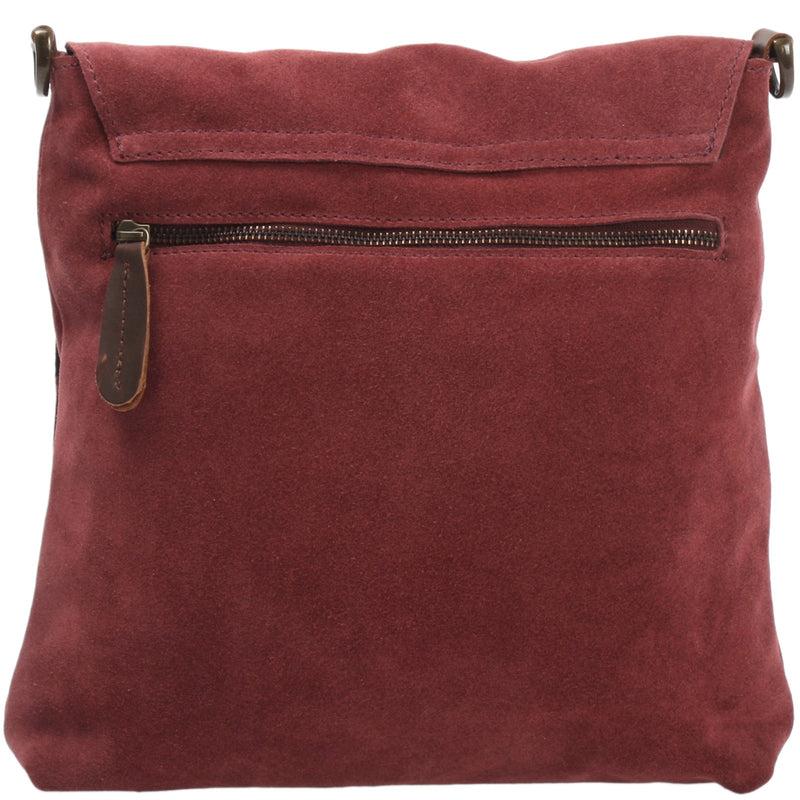 Leconi Umhängetasche Ledertasche Damen Schultertasche Wildleder bordeaux LE3027 Super Rabatt