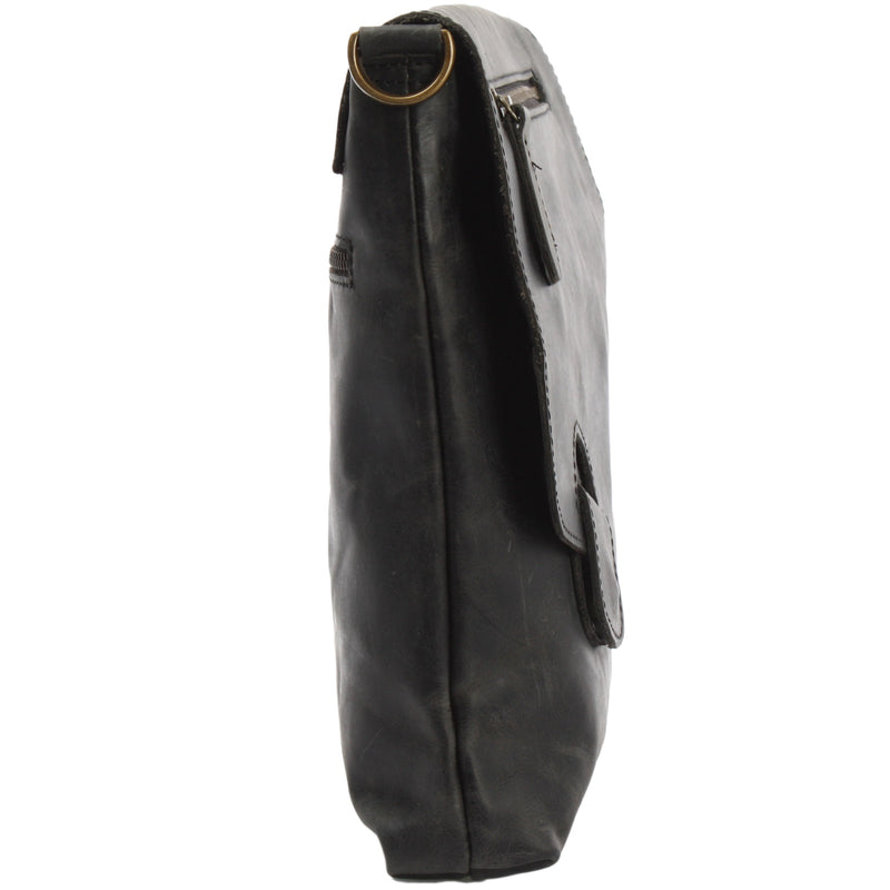 Leconi Umhängetasche Ledertasche Schultertasche Leder grau LE3027 50% Rabatt mit kostenlosem Versand