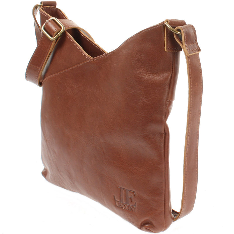 Leconi Schultertasche Umhängetasche Handtasche Leder braun LE0065 Begrenzt auf 3 Tage