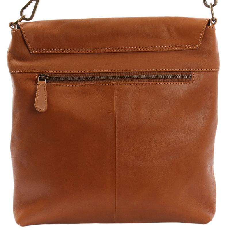 Leconi Umhängetasche Ledertasche Schultertasche Leder cognac LE3073 Black Friday Preise