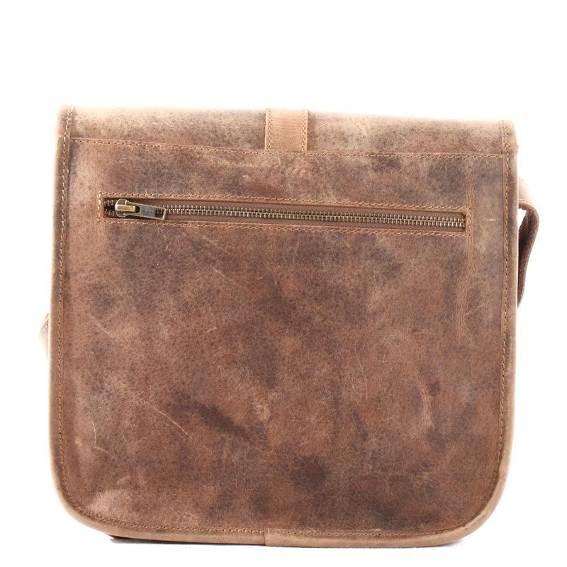 Leconi Umhängetasche Schultertasche Freizeittasche Büffelleder vintage braun LE3062 Online