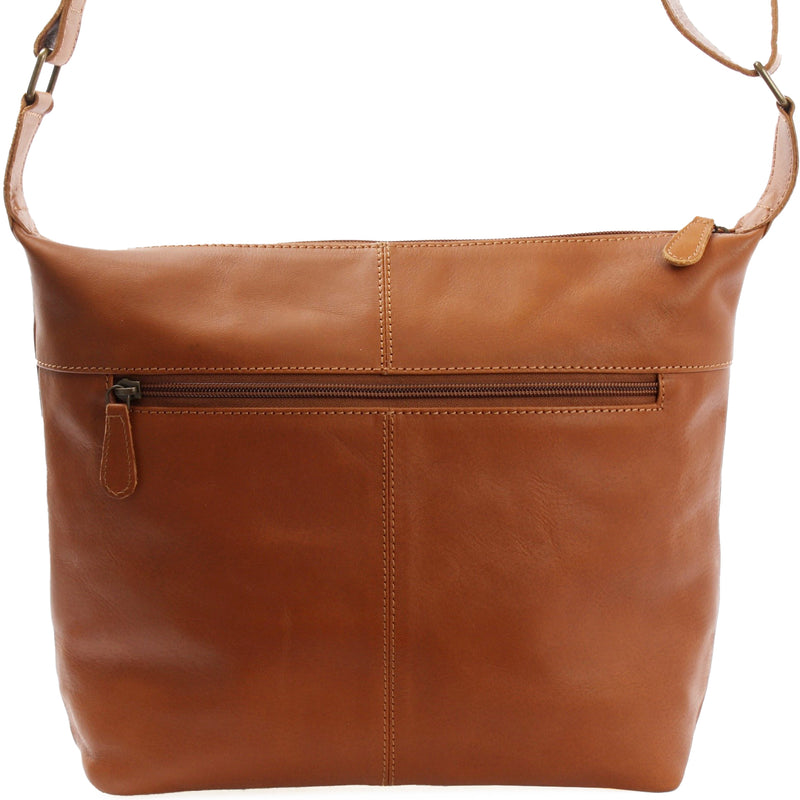 Leconi Umhängetasche Ledertasche Damentasche Leder cognac LE0064 Outlet