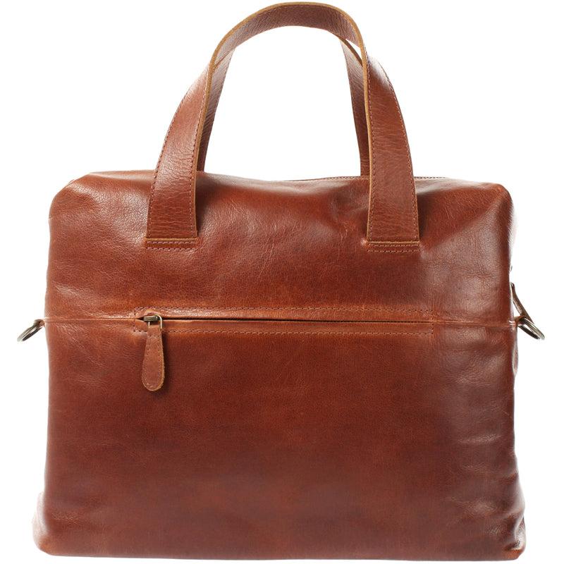 Leconi Schultertasche Henkeltasche Shopper Handtasche Damen Leder braun LE0059 Auslauf