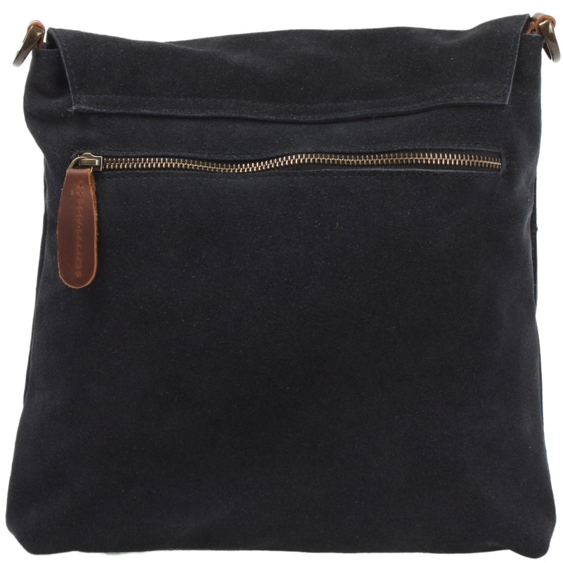 Leconi Umhängetasche Ledertasche Damen Schultertasche Wildleder anthrazit LE3027 Verkauf