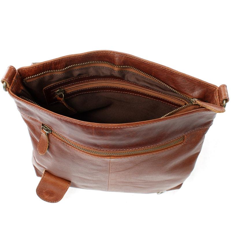 Leconi Umhängetasche Ledertasche Damen Schultertasche Leder braun LE3073 Angebote
