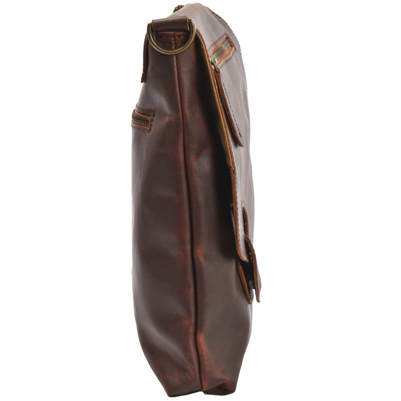 Leconi Umhängetasche Ledertasche Schultertasche Leder braun LE3027 im Angebot