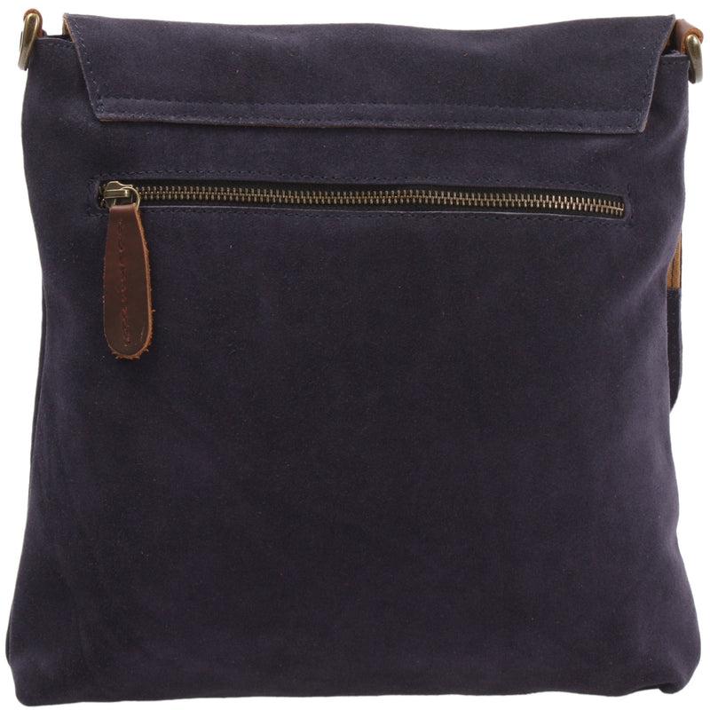 Leconi Umhängetasche Ledertasche Damen Schultertasche Wildleder navy LE3027 Fabrikverkauf