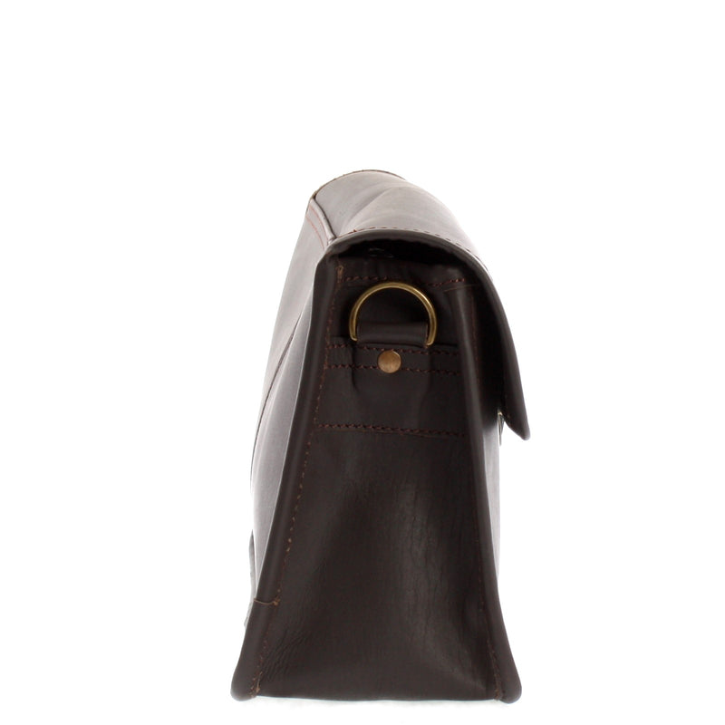 Leconi kleine Damentasche Umhängetasche Leder dunkelbraun LE3044 Rabatt