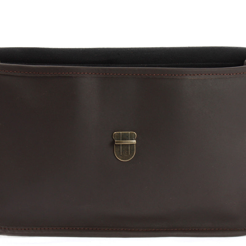 Leconi kleine Damentasche Umhängetasche Leder dunkelbraun LE3044 Rabatt