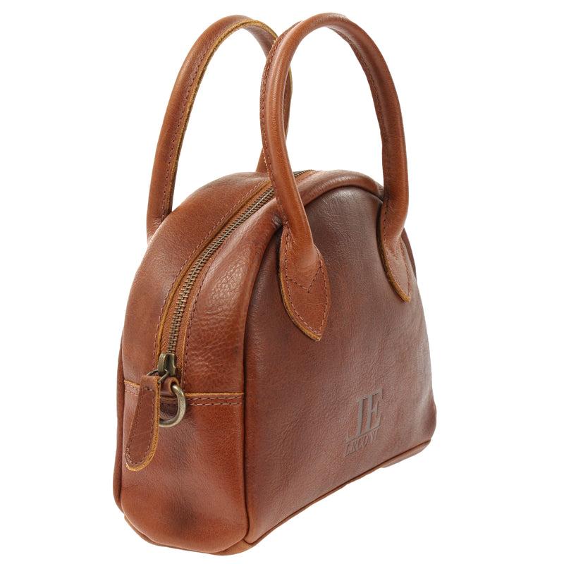 Leconi kleine Henkeltasche Ledertasche Damentasche Leder braun LE3083 Günstig kaufen