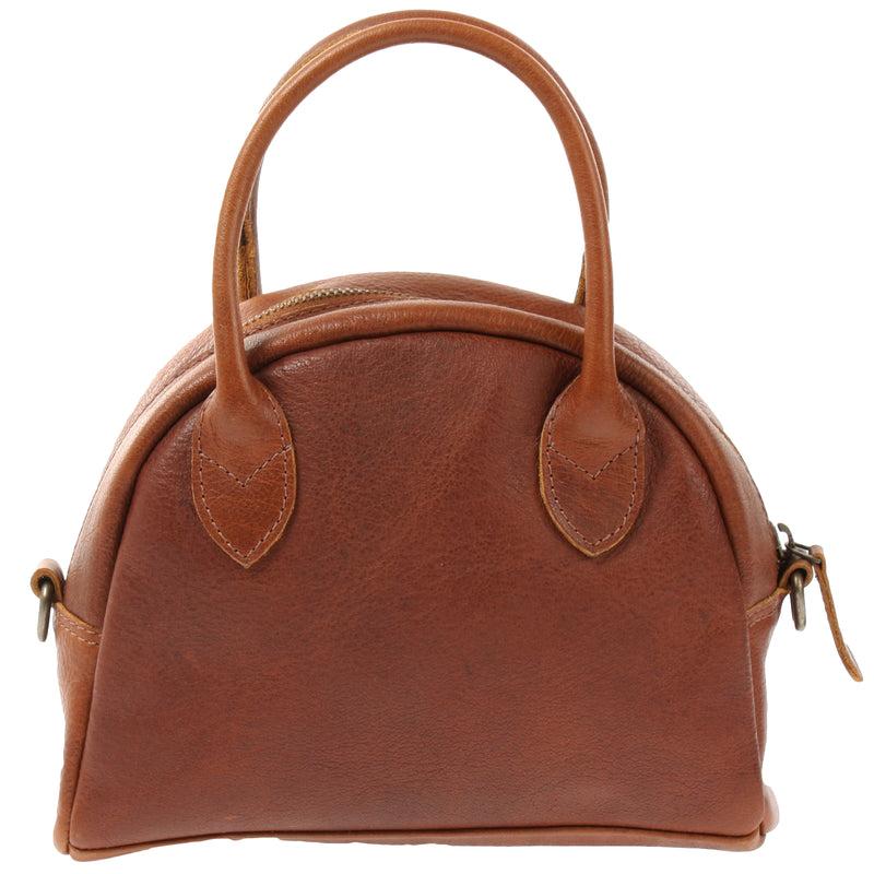 Leconi kleine Henkeltasche Ledertasche Damentasche Leder braun LE3083 Günstig kaufen
