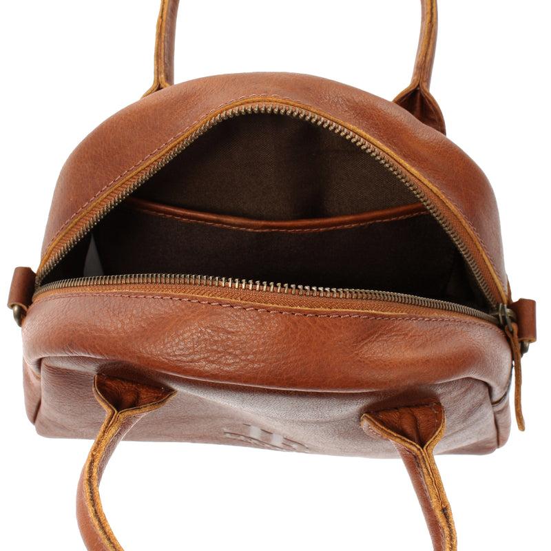 Leconi kleine Henkeltasche Ledertasche Damentasche Leder braun LE3083 Günstig kaufen