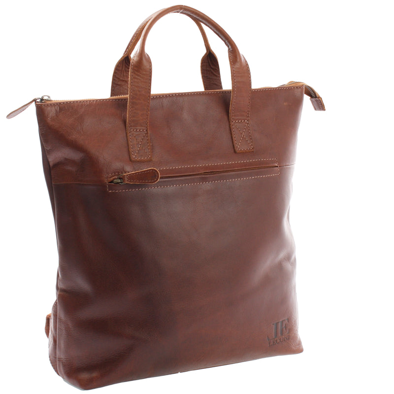 Leconi Lederrucksack Cityrucksack Freizeitrucksack Leder braun LE1033 Exklusivangebot